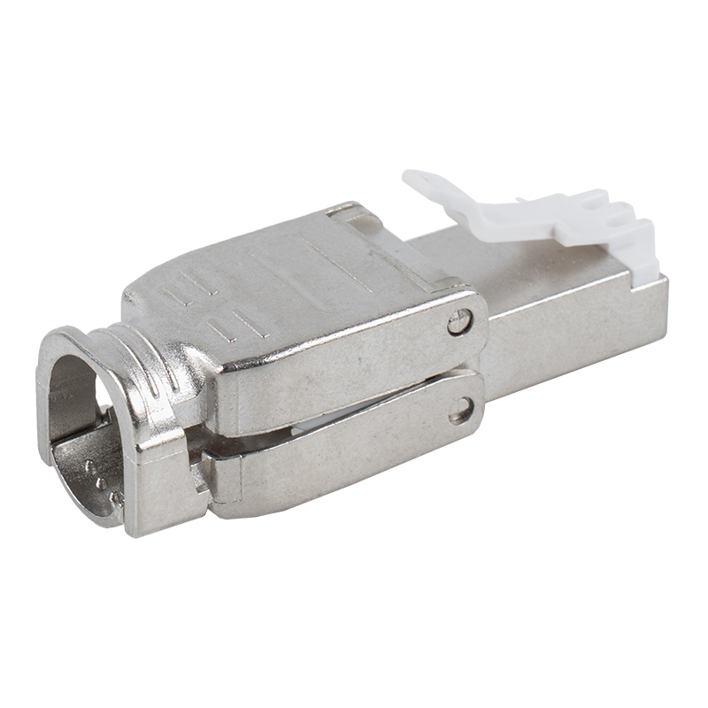 Conector sin herramientas tipo push-down blindado Cat6A RJ-602S-1-C6A