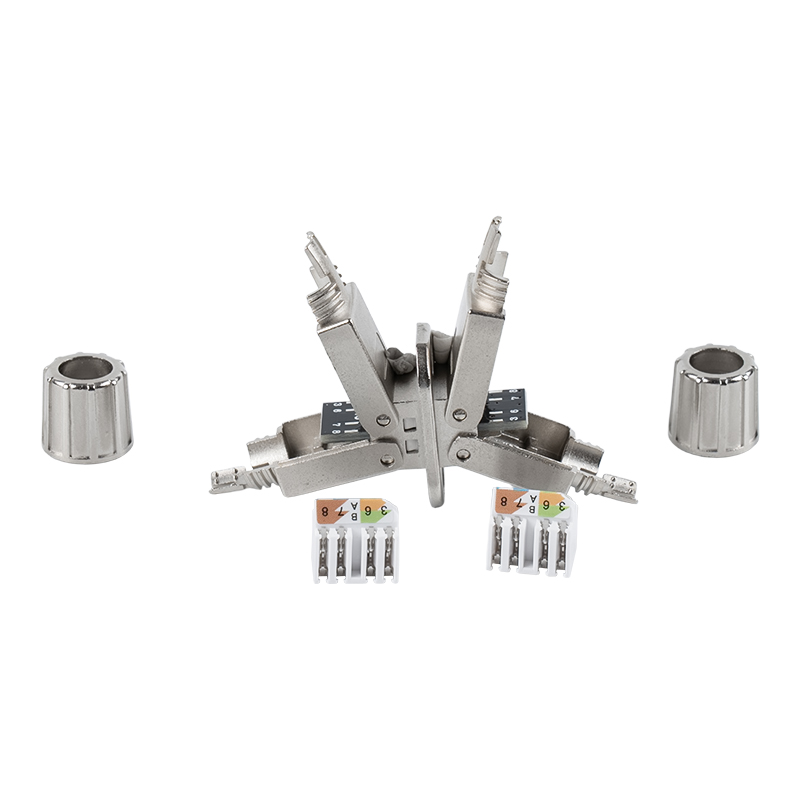 Conector sin herramientas blindado Cat6A （con base de montaje） RJ-603S-2-C6A