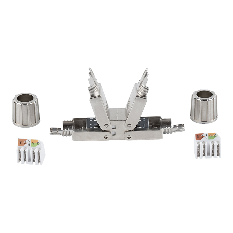 Conector sin herramientas blindado Cat6A （con base de montaje） RJ-603S-2-C6A