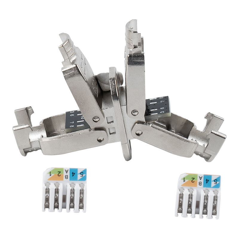 Conector sin herramientas tipo push-down blindado Cat6A (con base de montaje) RJ-603S-4-C6A