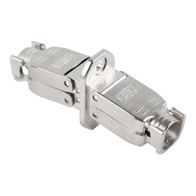 Conector sin herramientas tipo push-down blindado Cat6A (con base de montaje) RJ-603S-4-C6A