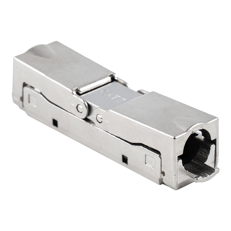 Conector sin herramientas tipo push-down blindado Cat6A （abertura única） RJ-604S-1-C6A 