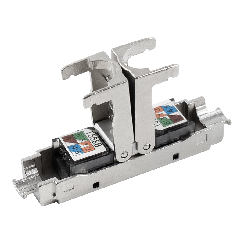 Conector sin herramientas tipo push-down blindado Cat6A （abertura única） RJ-604S-1-C6A 