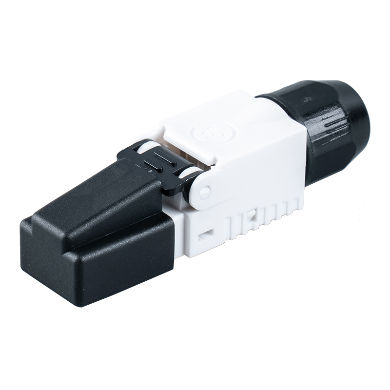 Conector RJ45 sin herramientas sin blindaje Cat7 （con tapas de plástico en el cabezal ） RJ-G50U-1-C7