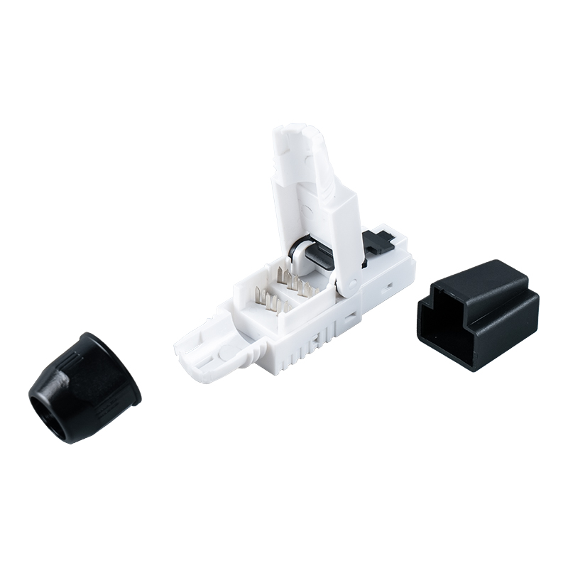 Conector RJ45 sin herramientas sin blindaje Cat7 （con tapas de plástico en el cabezal ） RJ-G50U-1-C7