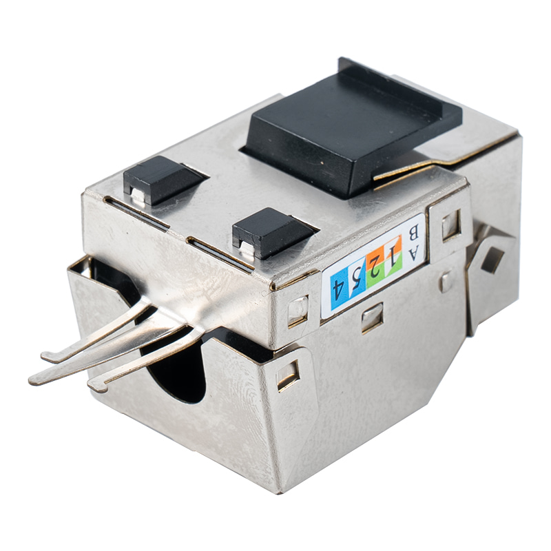 Gato Keystone blindado Cat6 de 90° (con carcasa metálica) SM-2013SH8C6