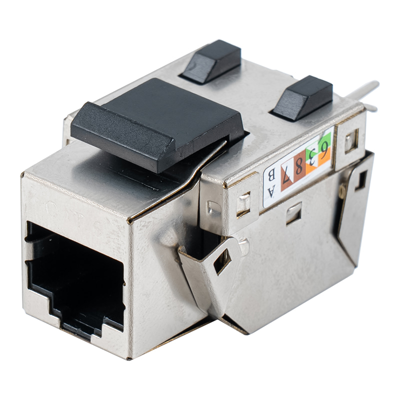 Gato Keystone blindado Cat6 de 90° (con carcasa metálica) SM-2013SH8C6