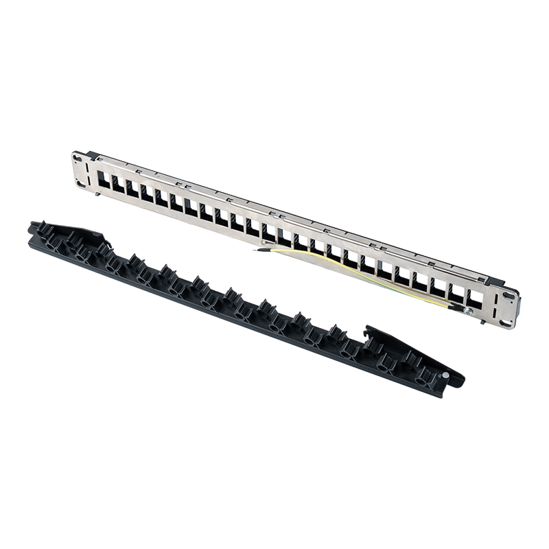 Portaequipajes sin blindaje de 19 pulgadas, 1 U y 24 puertos (soporte plegable) SP-3402-24P