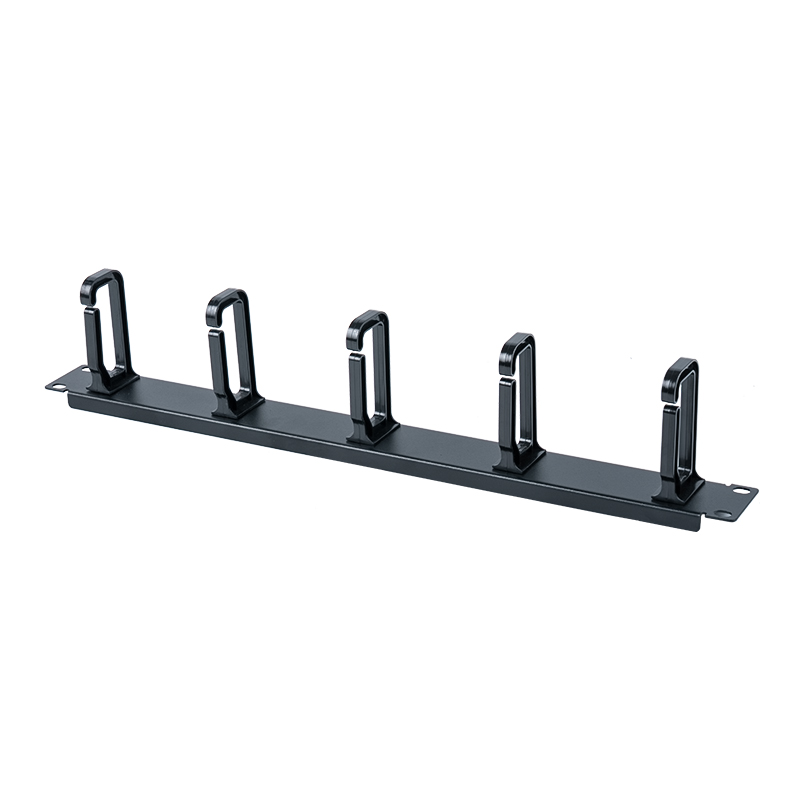 Panel de gestión de cables de plástico 1U de 19 pulgadas (con 5 anillos de plástico) SP-3801-1U